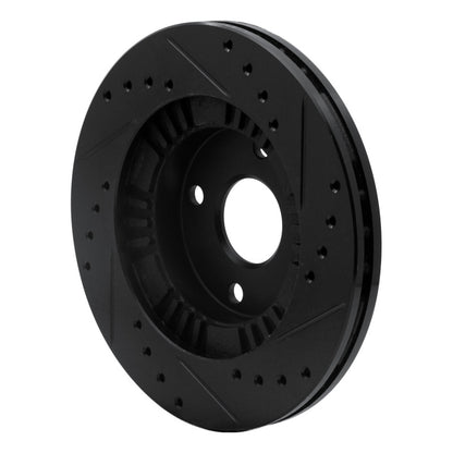 R1 Concepts R1 99-03 Mazda Protege Front Left Drilled & Slotted Black Brake Rotor