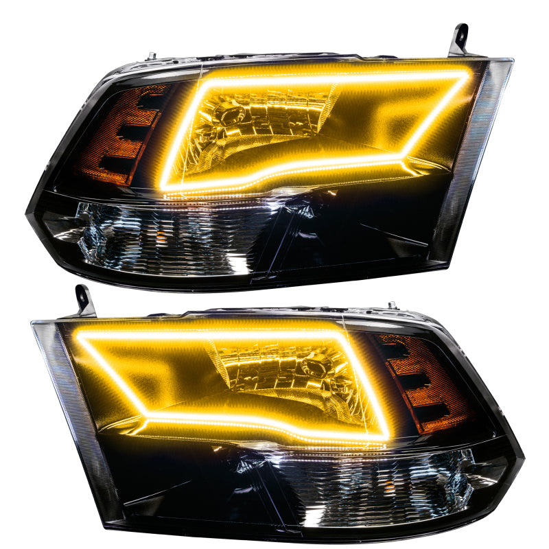 ORACLE Lighting Oracle 09-17 RAM 1500 TRX Quad Pre-Assembled Headlights Blk Housing - w/ 2.0 Controller