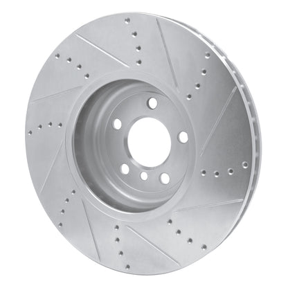 R1 Concepts R1 09-17 BMW 750LI xDrive Left Front Drilled & Slotted Silver Brake Rotor
