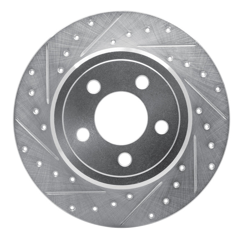 R1 Concepts R1 05-23 Chrysler 300 Rear Left Drilled & Slotted Silver Brake Rotor