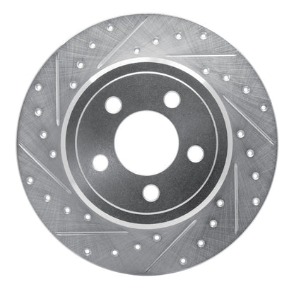 R1 Concepts R1 05-23 Chrysler 300 Rear Left Drilled & Slotted Silver Brake Rotor