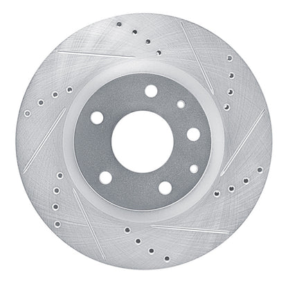 R1 Concepts R1 2019-2025 Mazda 3 Front Right Drilled & Slotted Silver Brake Rotor