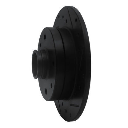 R1 Concepts R1 81-85 Mazda RX-7 Rear Right Drilled & Slotted Black Brake Rotor