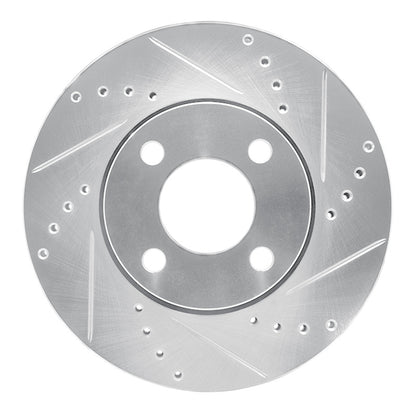 R1 Concepts R1 90-98 Audi 90 Front Right Drilled & Slotted Silver Brake Rotor