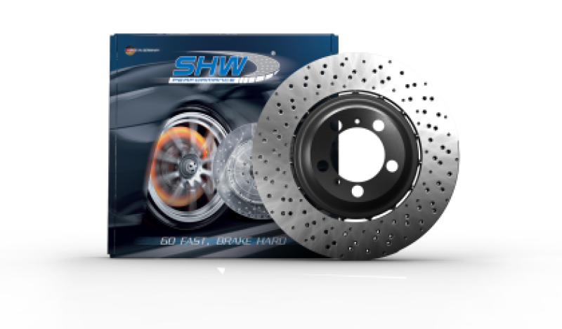 SHW Performance SHW 24-25 Porsche 911 GT3 4.0L Right Front Cross-Drilled Lightweight Brake Rotor (9GT615302L)
