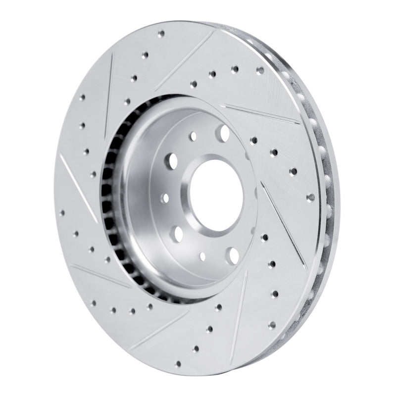 R1 Concepts R1 14-20 Cadillac CT6 Front Right Drilled & Slotted Silver Brake Rotor