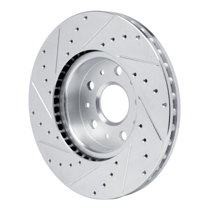 R1 Concepts R1 14-20 Cadillac CT6 Front Right Drilled & Slotted Silver Brake Rotor