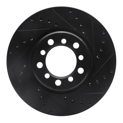 R1 Concepts R1 85-91 Mercedes-Benz 300SD Front Right Drilled & Slotted Black Brake Rotor