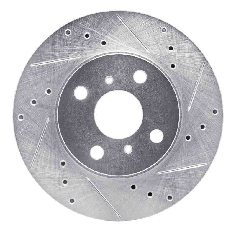 R1 Concepts R1 93-02 Chevrolet Prizm Front Right Drilled & Slotted Silver Brake Rotor