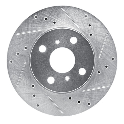 R1 Concepts R1 93-02 Chevrolet Prizm Front Right Drilled & Slotted Silver Brake Rotor