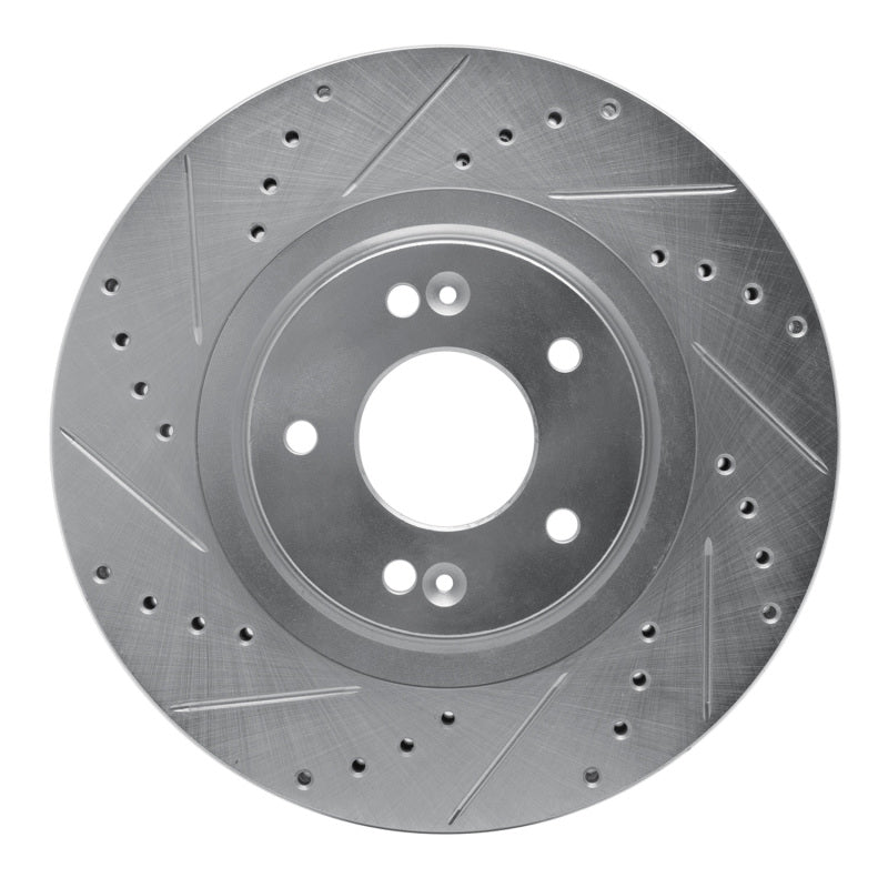 R1 Concepts R1 13-20 Hyundai SANTA FE Sport Front Left Drilled & Slotted Silver Brake Rotor