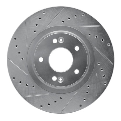 R1 Concepts R1 13-20 Hyundai SANTA FE Sport Front Left Drilled & Slotted Silver Brake Rotor