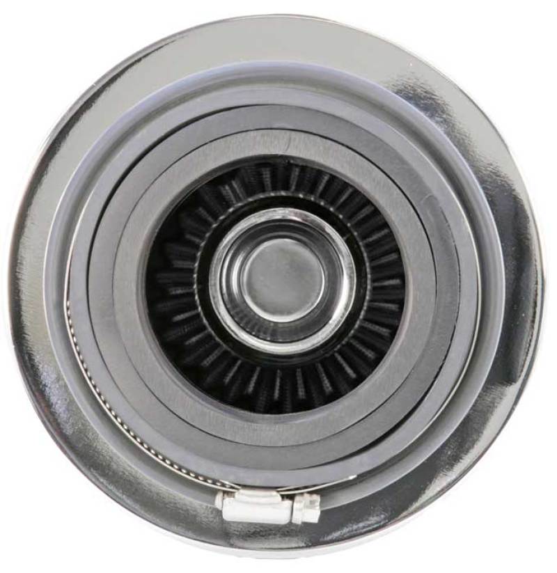 K&N Engineering K&N Universal Filter Chrome Round Tapered White - 4in Flange ID x 1.125in Flange Length x 5.5in H
