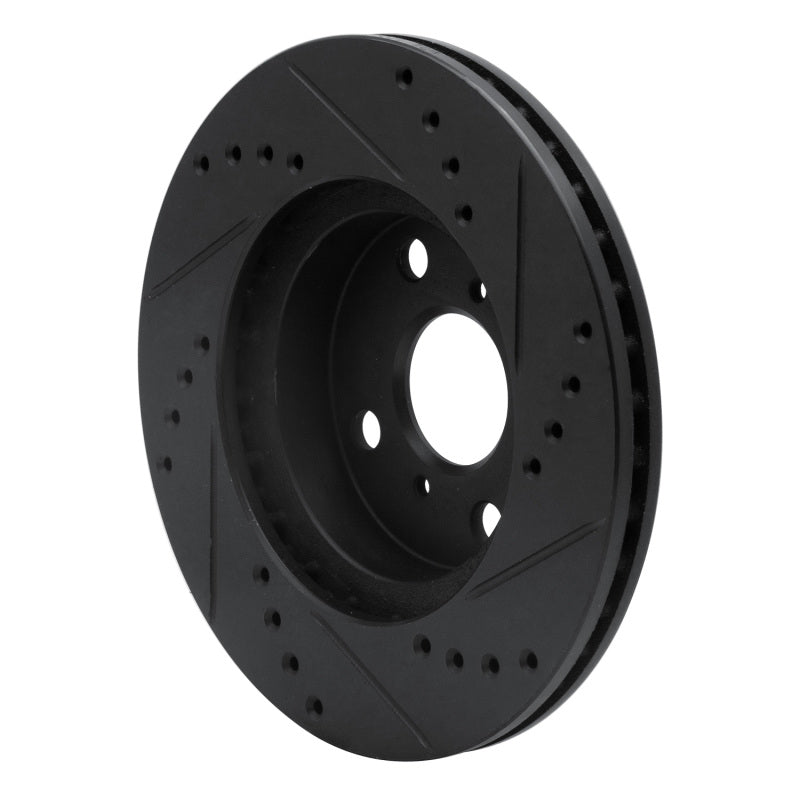 R1 Concepts R1 01-03 Toyota Prius Front Left Drilled & Slotted Black Brake Rotor