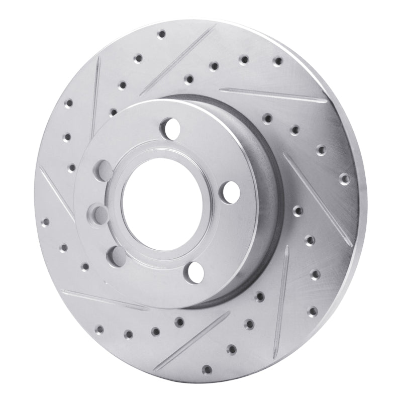 R1 Concepts R1 96-00 Volkswagen EuroVan Front Left Drilled & Slotted Silver Brake Rotor