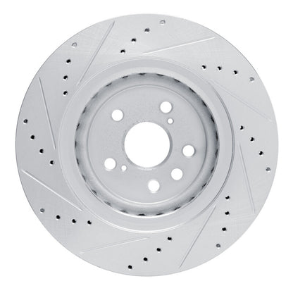 R1 Concepts R1 20-25 Lexus RX350 Front Right Drilled & Slotted Silver Brake Rotor