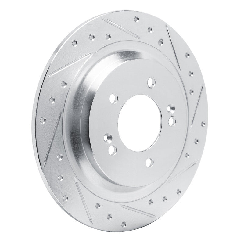 R1 Concepts R1 2021-2025 Hyundai Tucson Rear Right Drilled & Slotted Silver Brake Rotor
