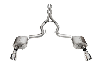 CORSA Performance Corsa 24+ Ford Mustang GT Xtreme Cat-Back Exhaust Sys. 3.0in Dual Rear Exit w/4.5in Pro Series Tips