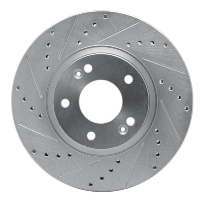 R1 Concepts R1 10-13 Hyundai SANTA FE Front Left Drilled & Slotted Silver Brake Rotor