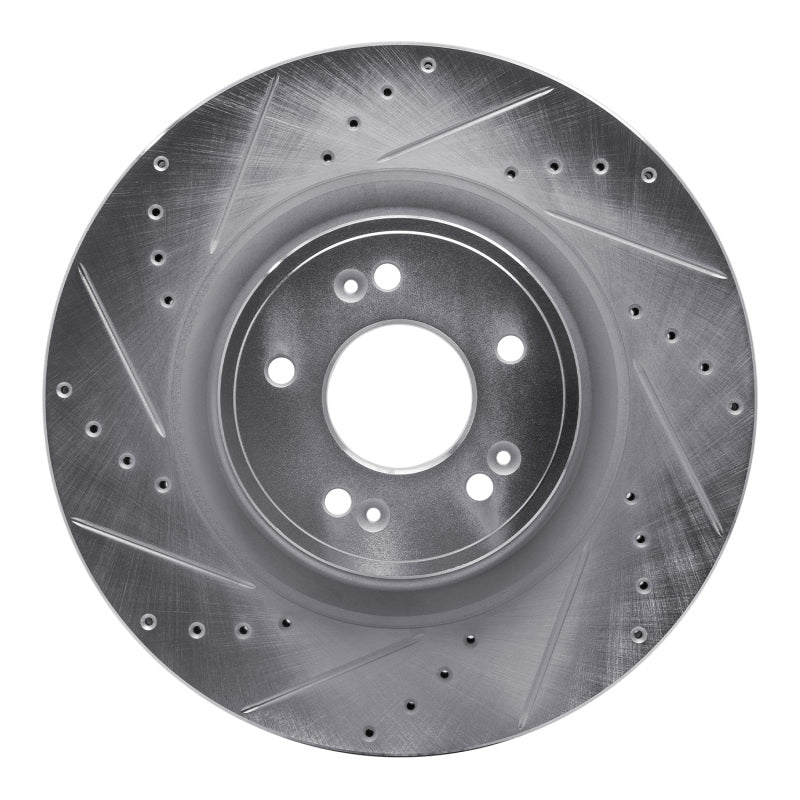 R1 Concepts R1 18-20 Genesis G80 Front Left Drilled & Slotted Silver Brake Rotor