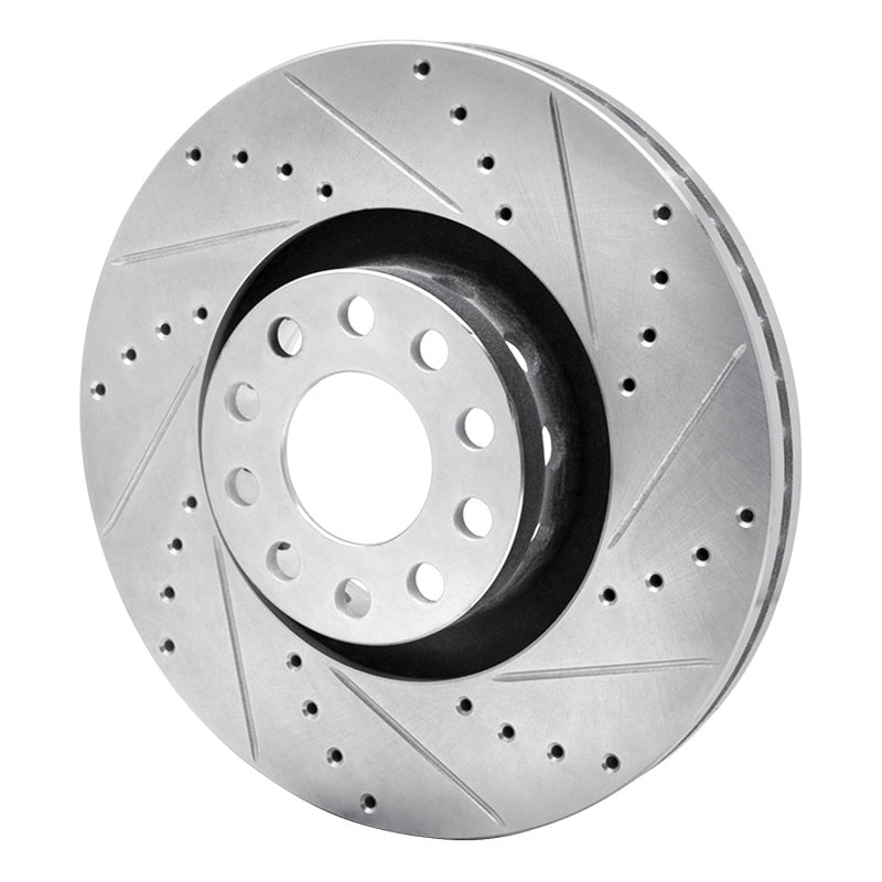 R1 Concepts R1 00-03 Audi A8 Front Right Drilled & Slotted Silver Brake Rotor
