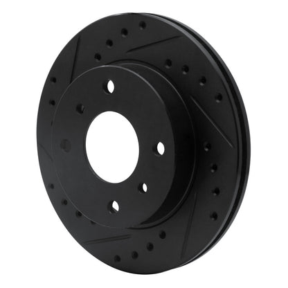 R1 Concepts R1 89-96 Nissan 240SX Front Left Drilled & Slotted Black Brake Rotor