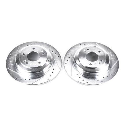 PowerStop Power Stop 10-16 Hyundai Genesis Coupe Rear Evolution Drilled & Slotted Rotors - Pair