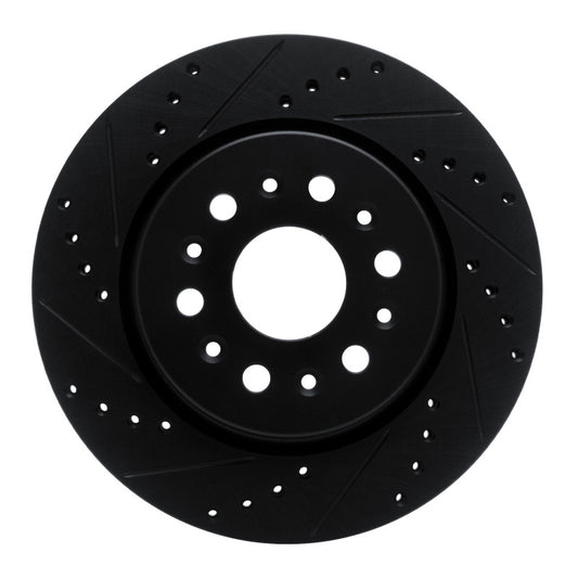 R1 Concepts R1 17-25 Buick Enclave Rear Left Drilled & Slotted Black Brake Rotor