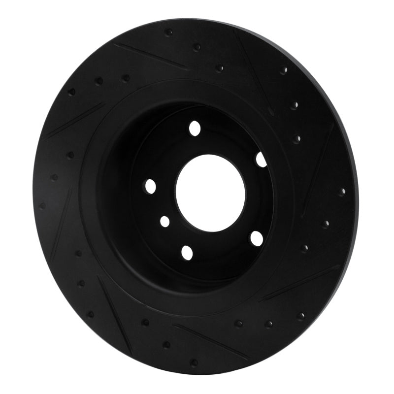 R1 Concepts R1 94-04 Land Rover Discovery Rear Left Drilled & Slotted Black Brake Rotor
