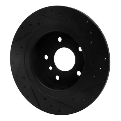 R1 Concepts R1 94-04 Land Rover Discovery Rear Left Drilled & Slotted Black Brake Rotor