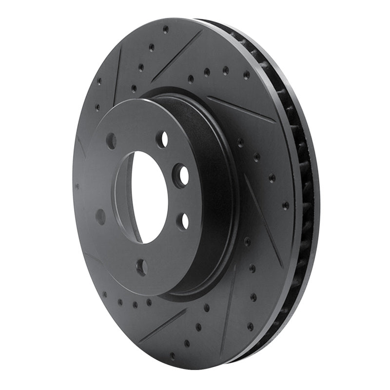 R1 Concepts R1 03-18 Porsche Cayenne Right Front Drilled & Slotted Black Brake Rotor