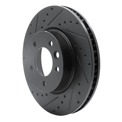 R1 Concepts R1 03-18 Porsche Cayenne Right Front Drilled & Slotted Black Brake Rotor