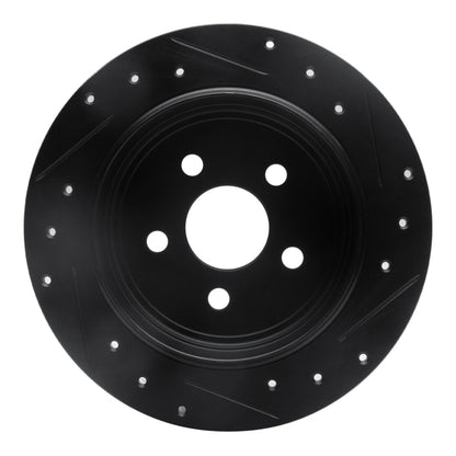 R1 Concepts R1 95-07 Chrysler Sebring Rear Left Drilled & Slotted Black Brake Rotor