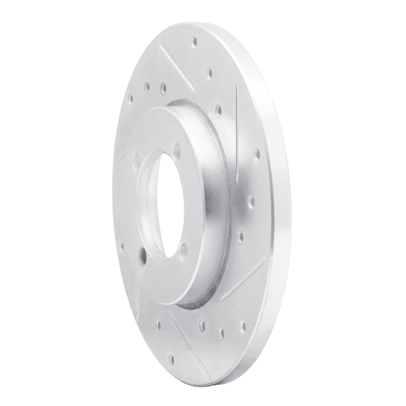 R1 Concepts R1 74-87 Dodge COLT Front Right Drilled & Slotted Silver Brake Rotor