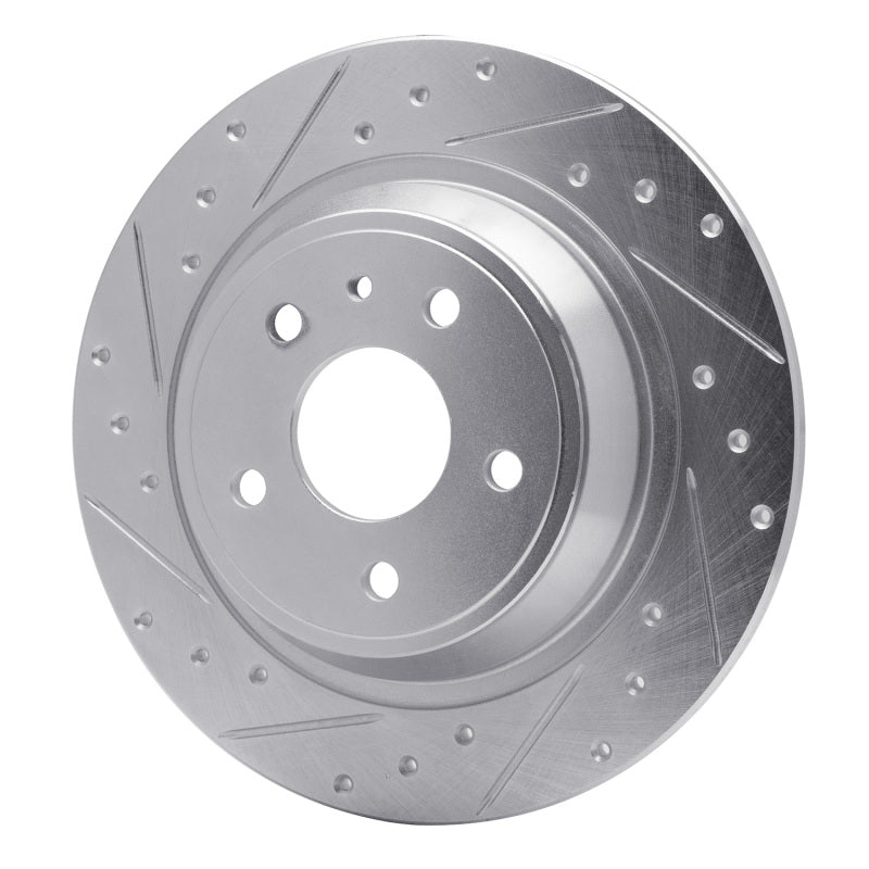 R1 Concepts R1 13-20 Ford Fusion Rear Left Drilled & Slotted Silver Brake Rotor