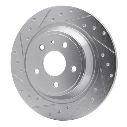 R1 Concepts R1 13-20 Ford Fusion Rear Left Drilled & Slotted Silver Brake Rotor