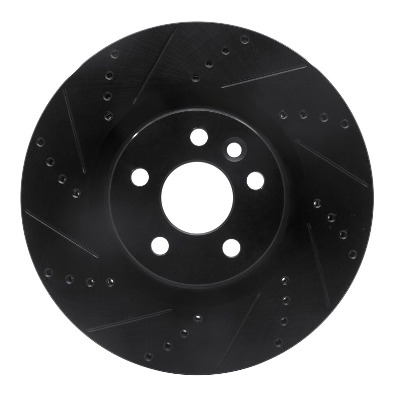 R1 Concepts R1 15-19 Jaguar E-Pace Front Left Drilled & Slotted Black Brake Rotor