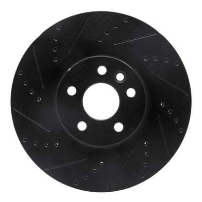 R1 Concepts R1 15-19 Jaguar E-Pace Front Left Drilled & Slotted Black Brake Rotor