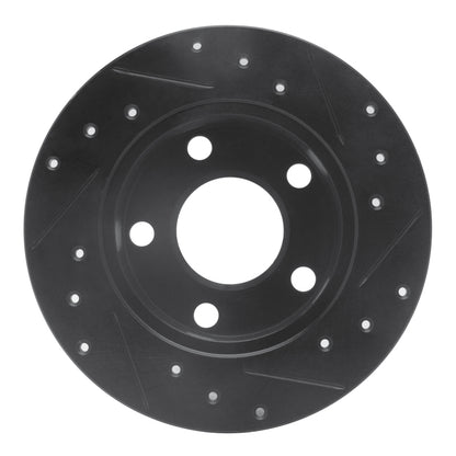 R1 Concepts R1 98-01 Audi A6 Quattro Rear Left Drilled & Slotted Black Brake Rotor