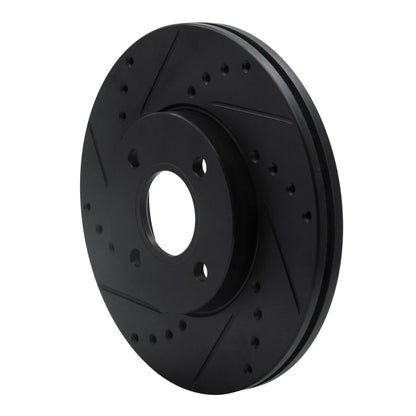 R1 Concepts R1 05-12 Ford Focus Front Left Drilled & Slotted Black Brake Rotor