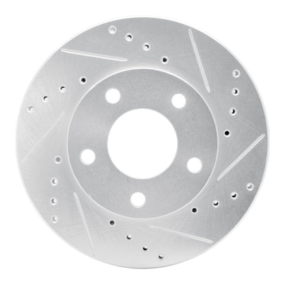 R1 Concepts R1 1975-1980 Ford Granada Right Rear Drilled & Slotted Silver Brake Rotor