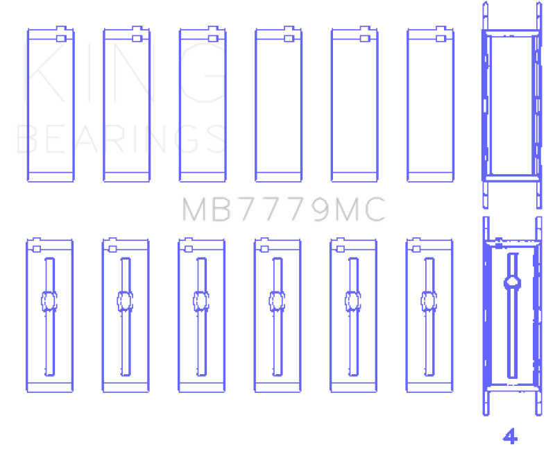King Engine Bearings Toyota Supra B58 (Size 0.05) Main Bearing Set