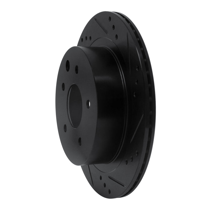 R1 Concepts R1 02-25 Infiniti G35 Rear Right Drilled & Slotted Black Brake Rotor