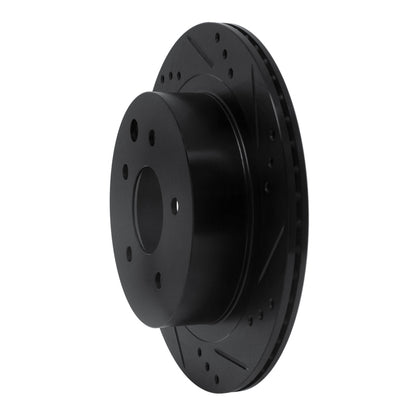 R1 Concepts R1 02-25 Infiniti G35 Rear Right Drilled & Slotted Black Brake Rotor