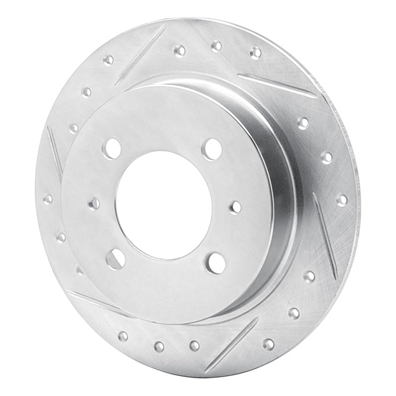 R1 Concepts R1 91-06 Nissan Sentra Rear Left Drilled & Slotted Silver Brake Rotor