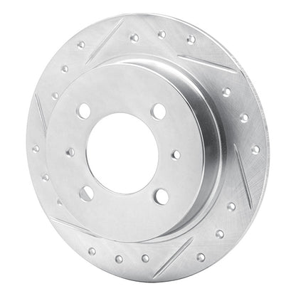 R1 Concepts R1 91-06 Nissan Sentra Rear Left Drilled & Slotted Silver Brake Rotor