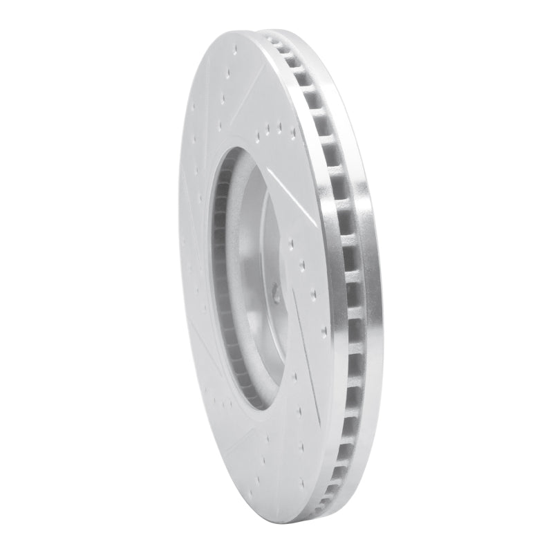 R1 Concepts R1 06-08 Jaguar S-Type Front Right Drilled & Slotted Silver Brake Rotor