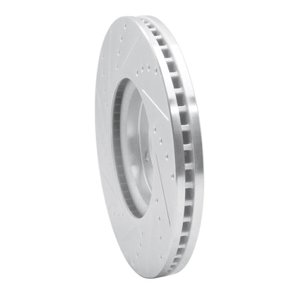 R1 Concepts R1 06-08 Jaguar S-Type Front Right Drilled & Slotted Silver Brake Rotor