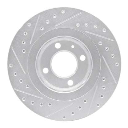 R1 Concepts R1 90-93 Volkswagen Passat (USA/Canada) Front Right Drilled & Slotted Silver Brake Rotor
