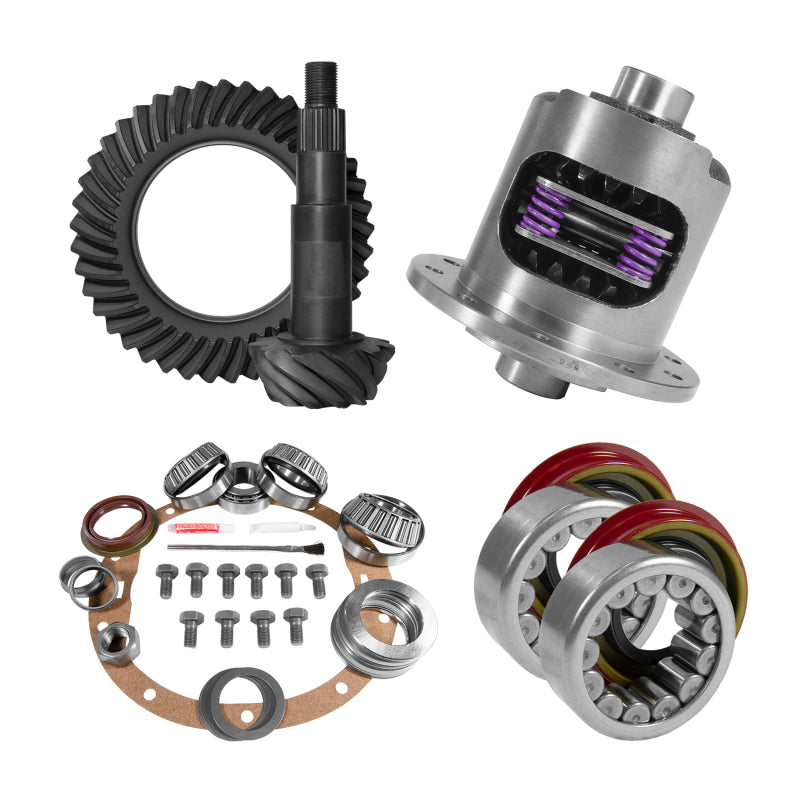 Yukon Gear & Axle Yukon 8.6in GM 3.73 Rear Ring & Pinion Install Kit 30 Spline Positraction Axle Bearings and Seals